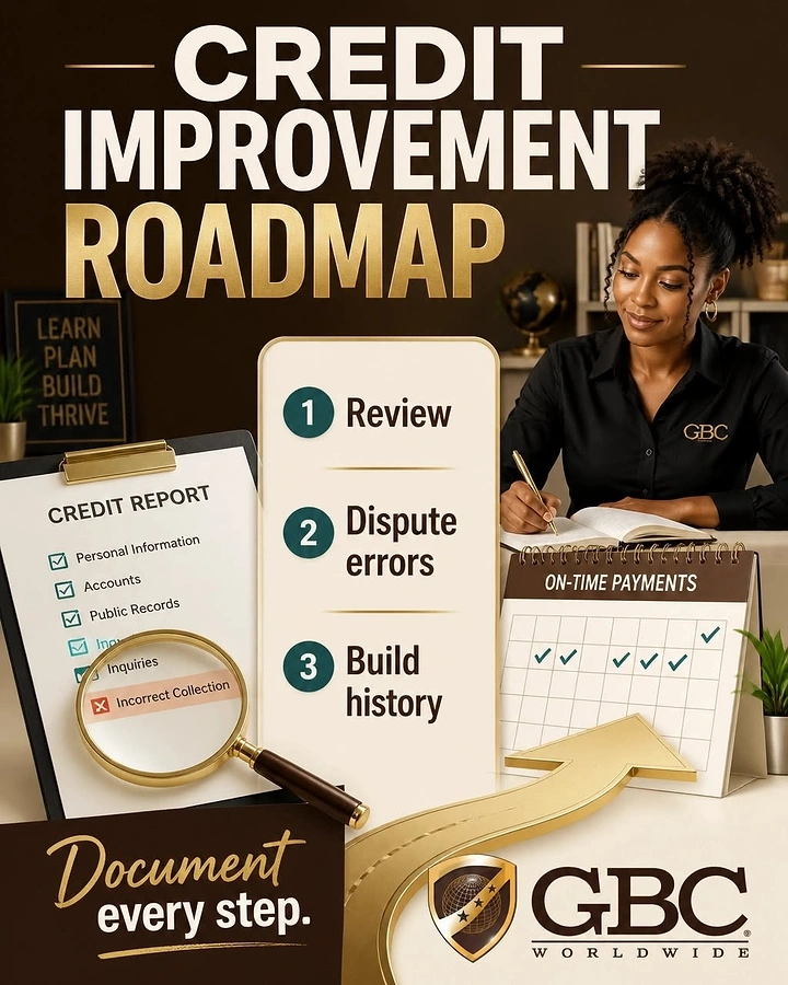 Credit Repair & Credit Score Services creative ad: Clear credit-improvement roadmap concept