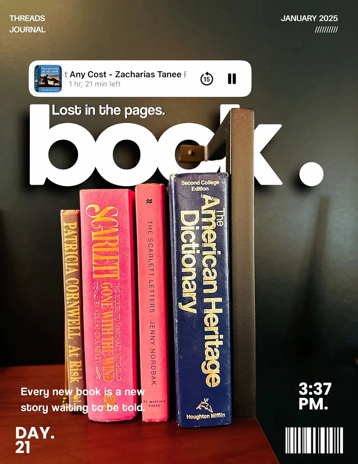 Bookstores creative ad: Magazine-cover layout, books tucked behind 'book' type