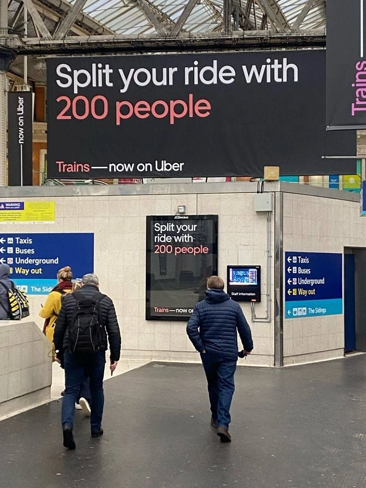 Taxi & Cab Services creative ad: Witty Uber copy with strong transit context