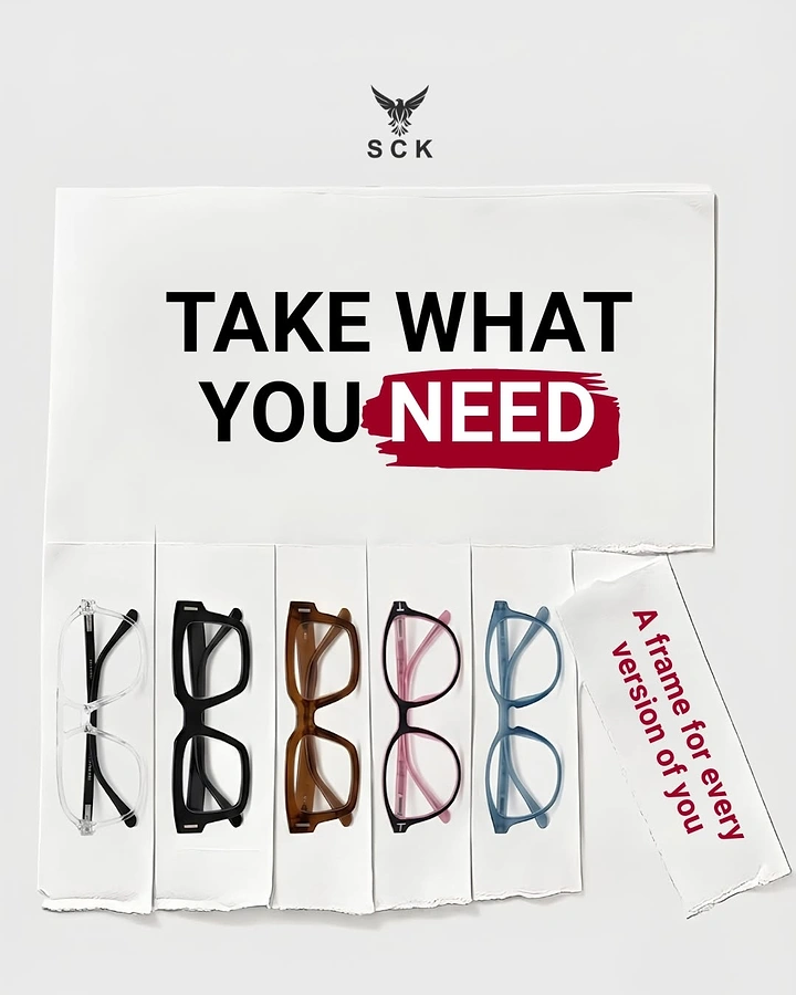Opticians & Eye Care creative ad: Tear-off notice flyer whose strips each hold a different eyeglass frame