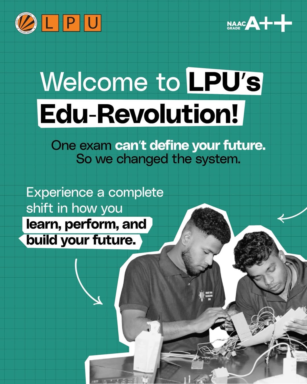 Instagram post: Edu-revolution copy supports collaborative visual