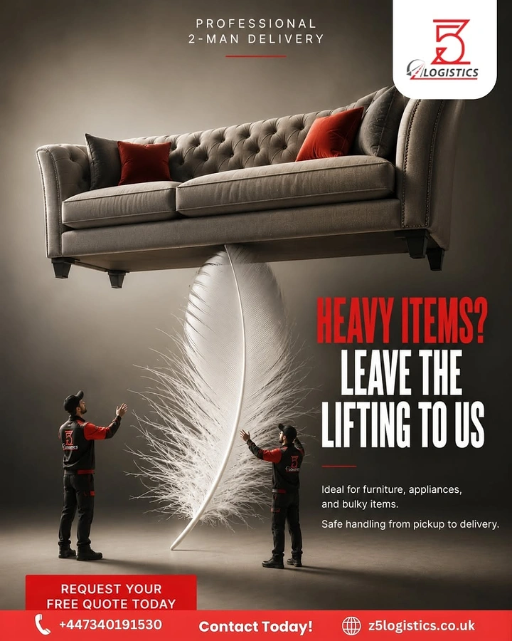 Movers & Packers creative ad: Heavy sofa balanced on a feather