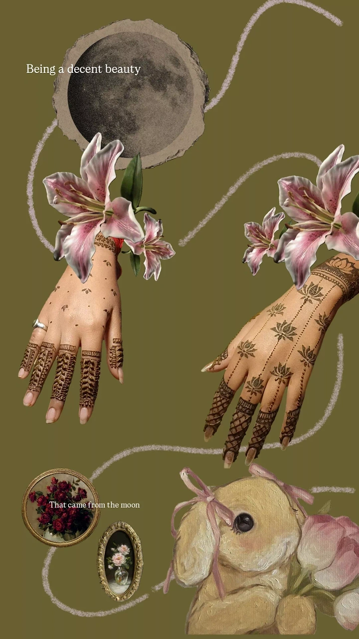Mehndi & Henna Artists creative ad: Botanical hands create elegant visual narrative