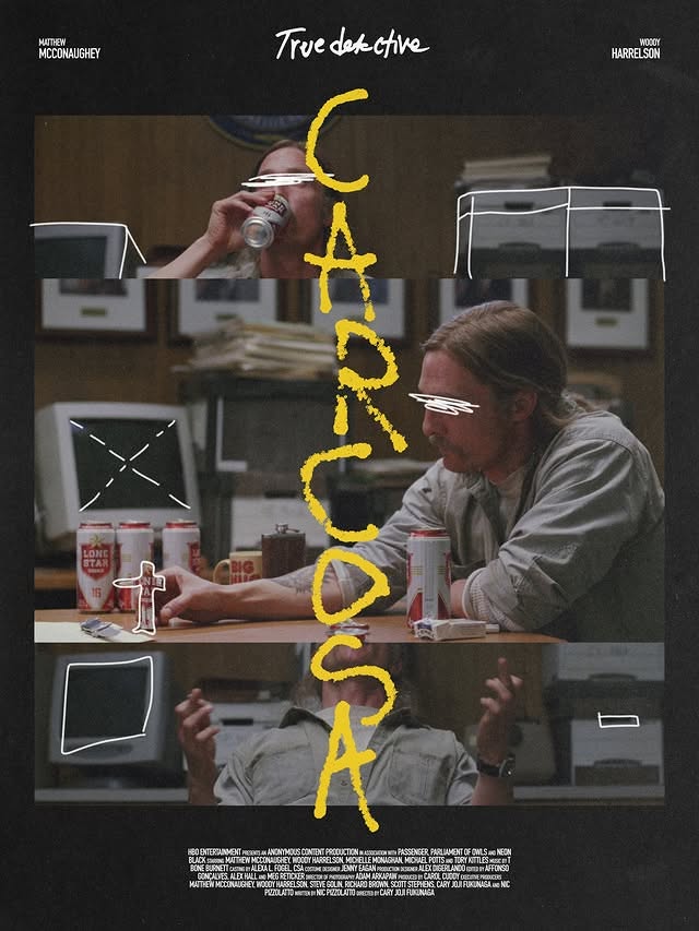Instagram post: Carcosa title becomes investigative scrawl