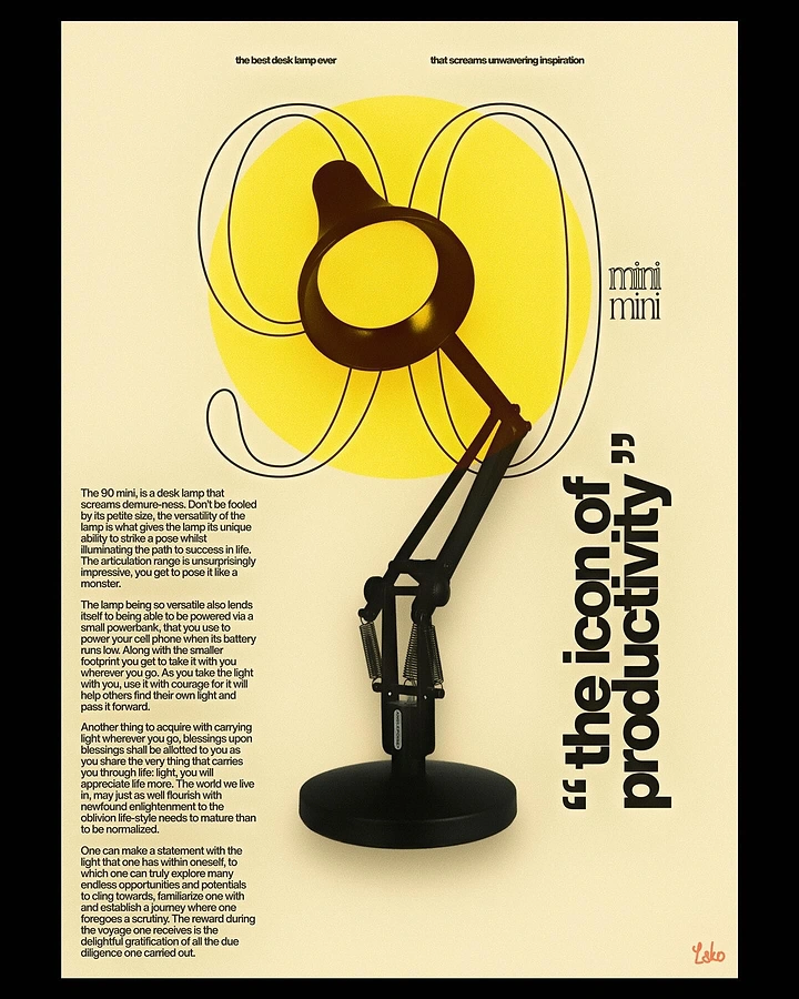 Lighting Stores & Lamps creative ad: Product framed as productivity icon