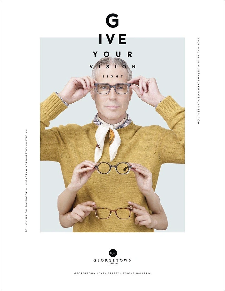Opticians & Eye Care creative ad: Eye-chart typography headline 'Give your vision'
