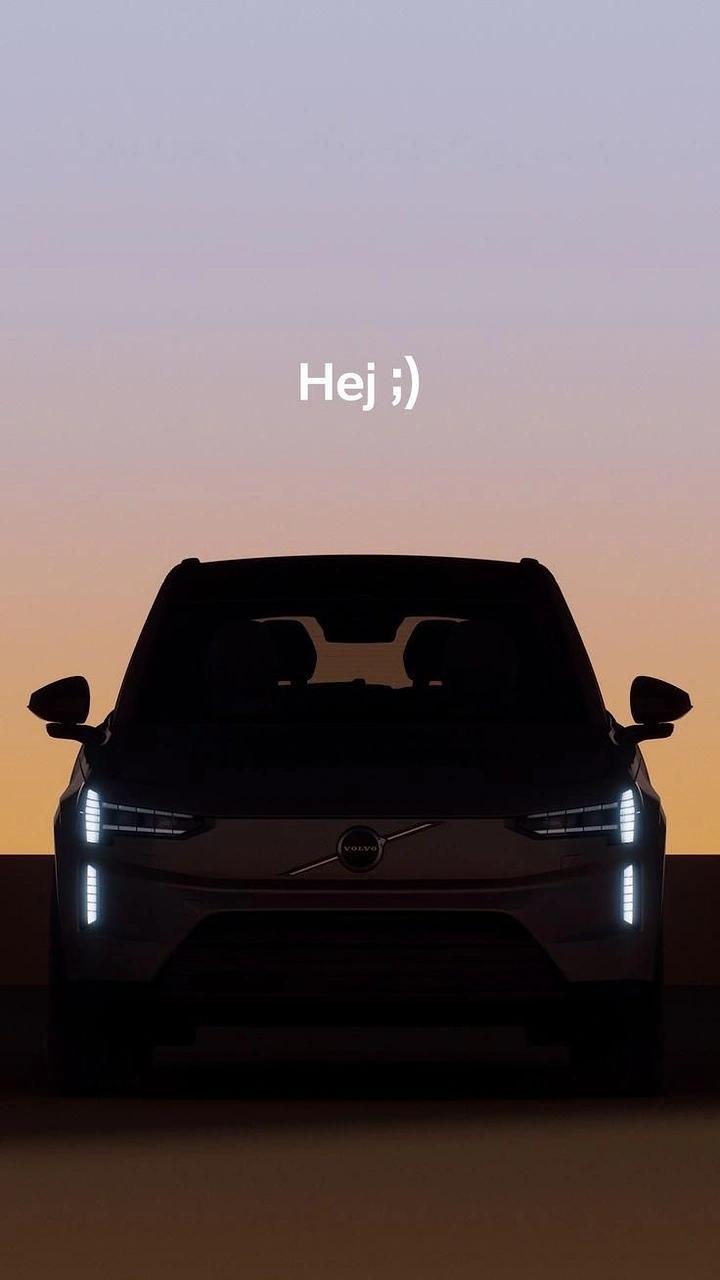 Electric Vehicles creative ad: Front-view silhouette of an SUV against a dusk sky