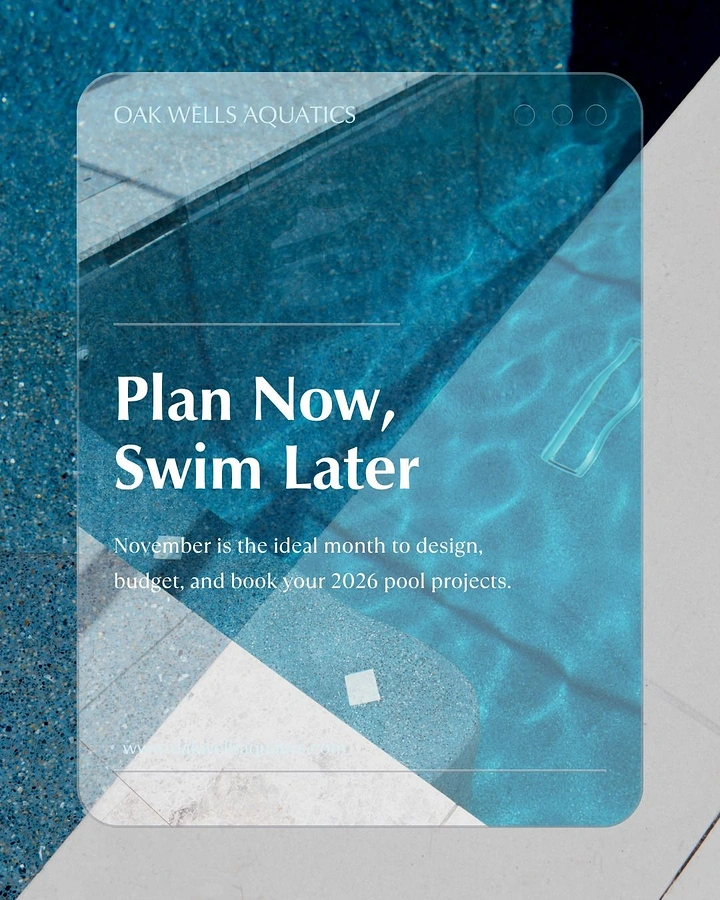 Swimming Pools & Pool Care creative ad: Plan-now swim-later visual narrative