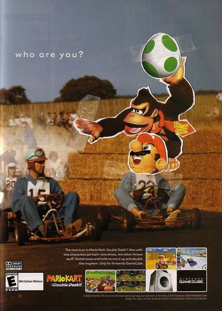 Gaming & Esports creative ad: Cutout characters on real karting photo