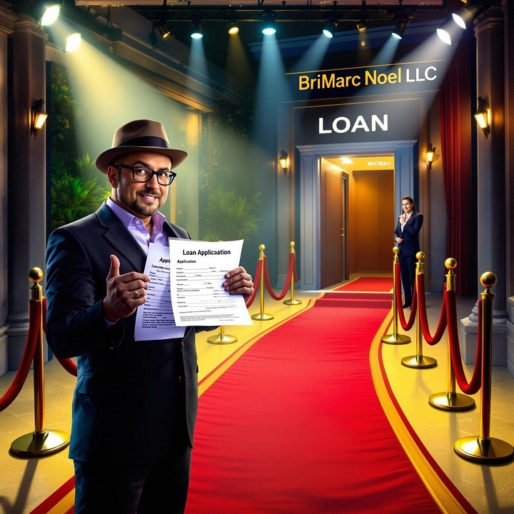Personal & Business Loans creative ad: Loan approval framed as red-carpet event