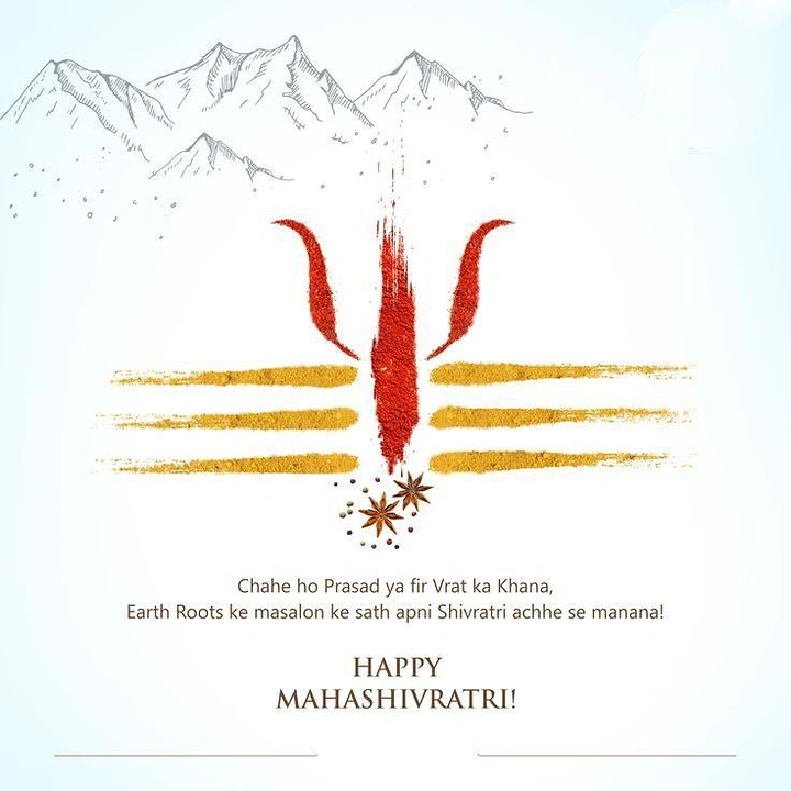 other-festival creative ad: Shiva tilak symbol made from turmeric and chilli powder