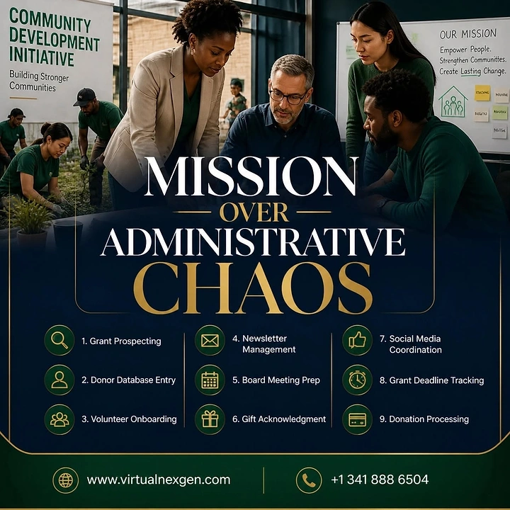 Virtual Assistant Services creative ad: Administrative chaos becomes a strong campaign theme