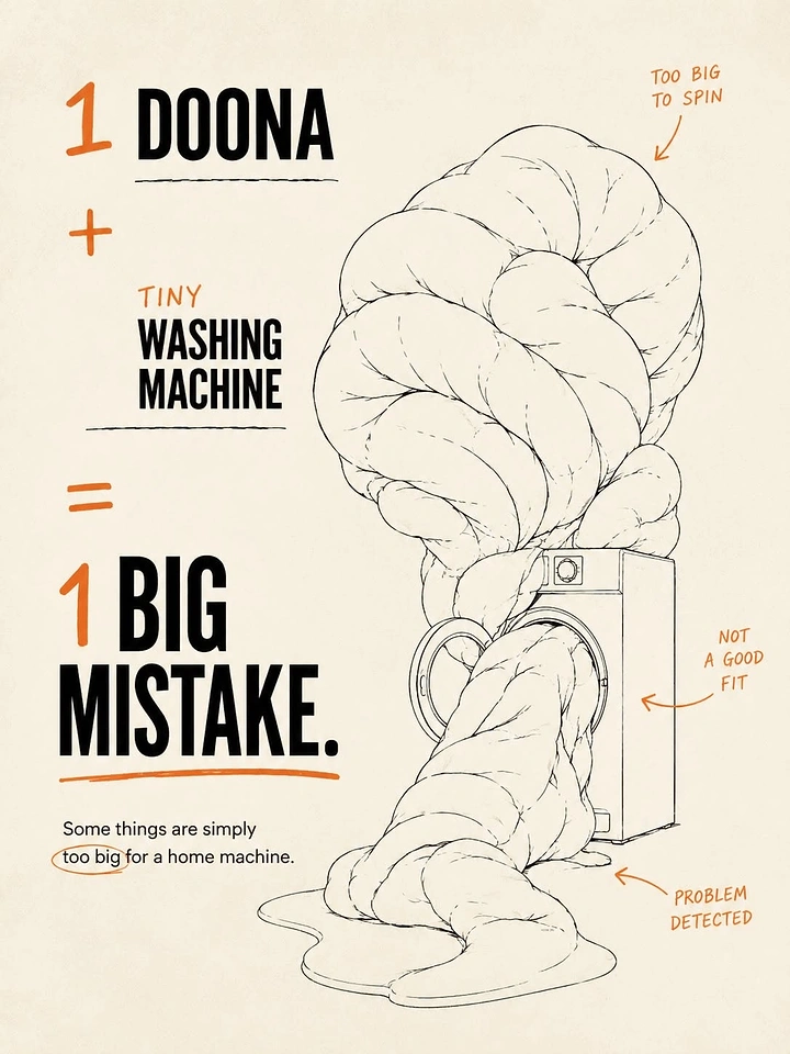 Laundry & Dry Cleaning creative ad: Giant twisted duvet bursting out of a small washing machine