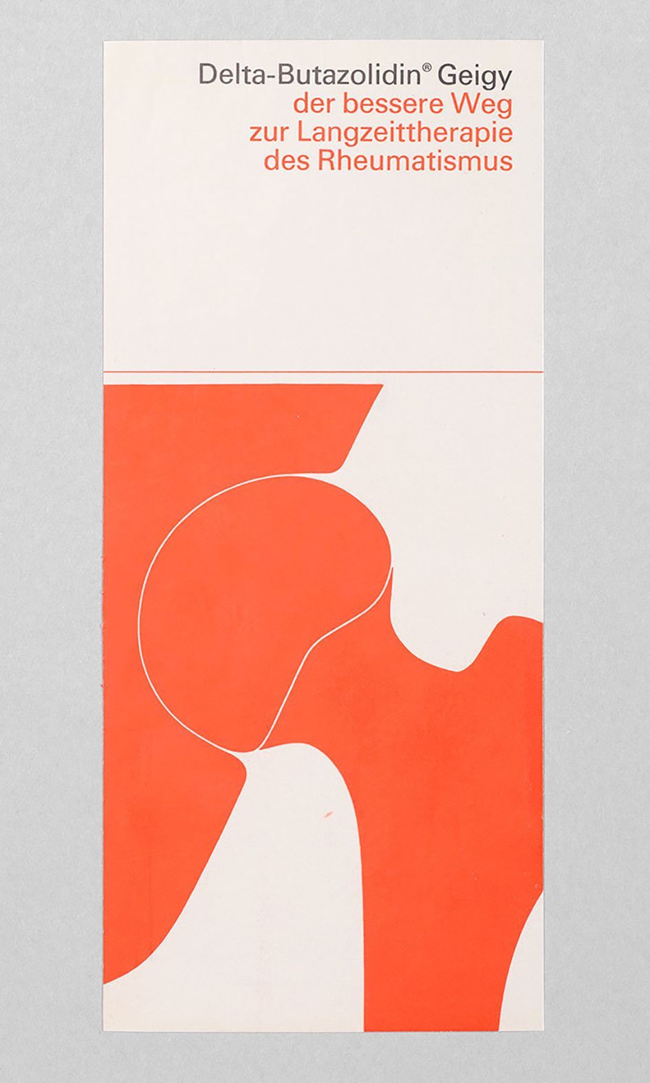 Flyer: Abstract flat red-orange hip joint shape