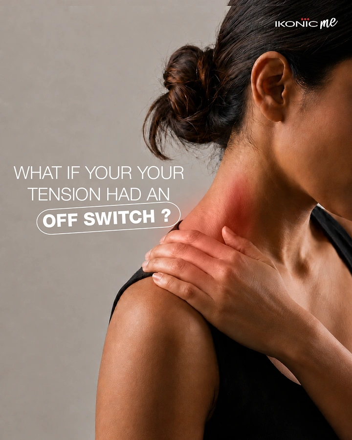 Pain Relief Brands creative ad: Off-switch metaphor for tension relief