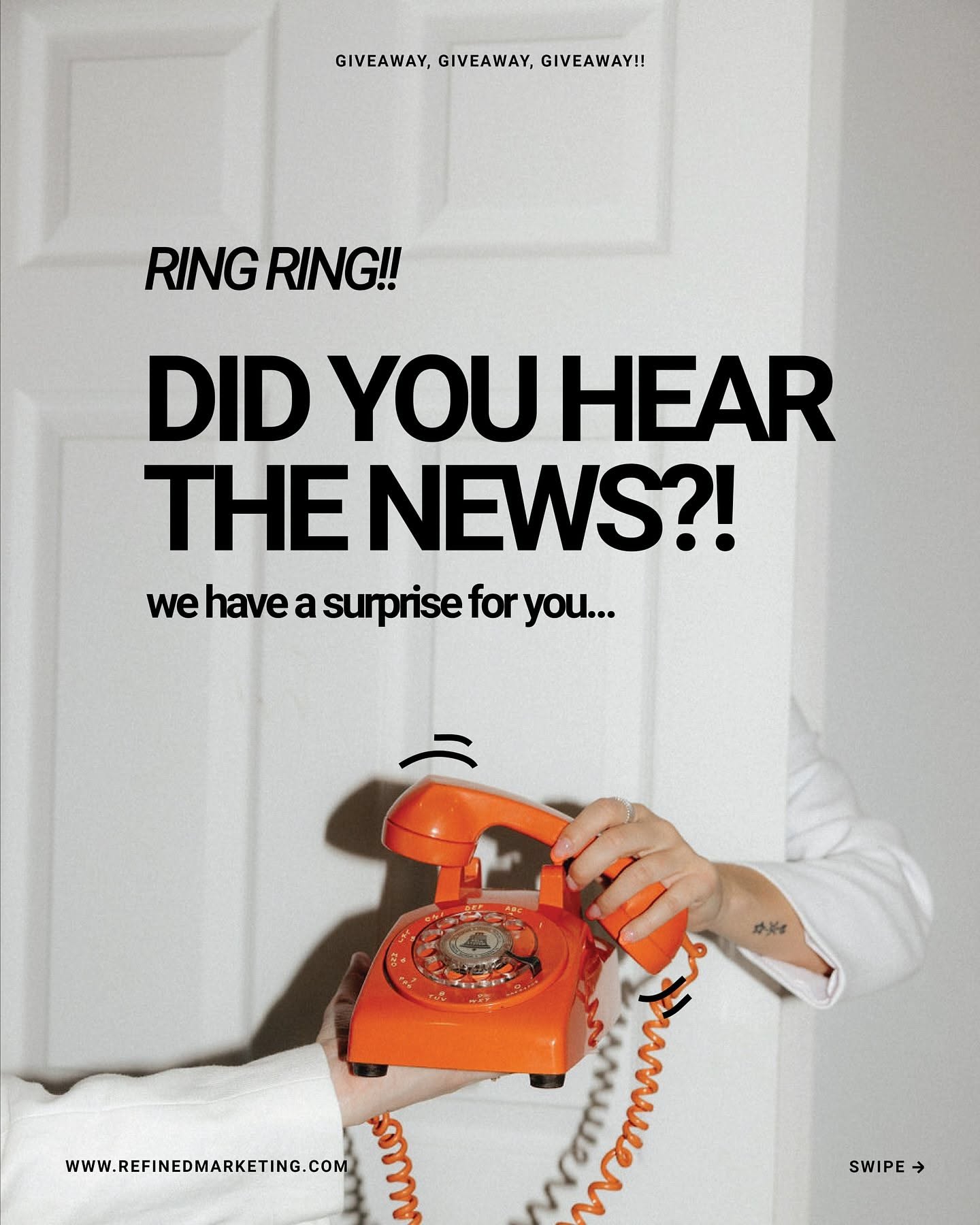 Instagram post: Ringing rotary phone teases news