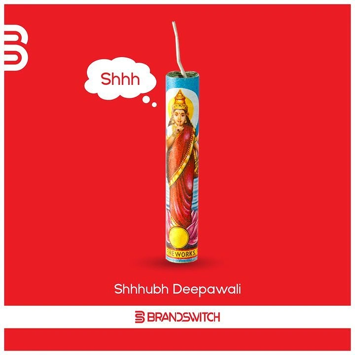 Diwali creative ad: Silenced firecracker, Shhhubh Deepawali pun