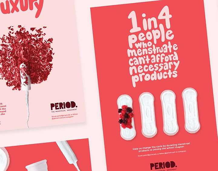 Period Care & Feminine Hygiene creative ad: Four-pad statistic makes period poverty tangible