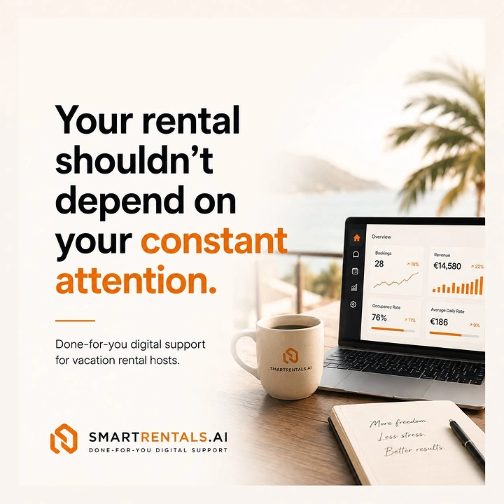 Vacation Rentals & Holiday Homes creative ad: Automation promise paired with unattended rental