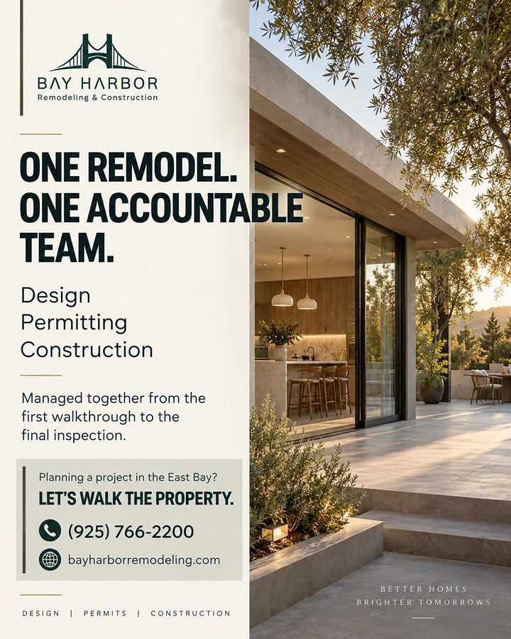 Construction creative ad: Contemporary home remodeling and construction service advertisement