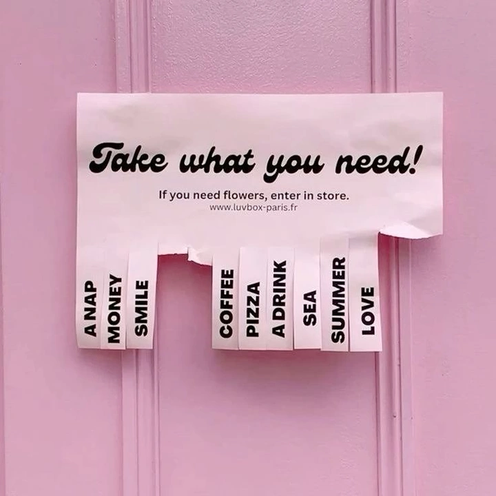 Florists creative ad: Witty tear-off flyer: take what you need
