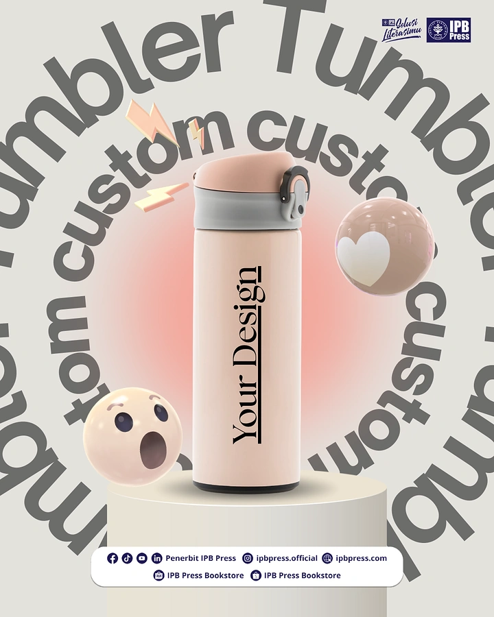 Tumblers, Flasks & Drinkware creative ad: Circular typography frames custom tumbler