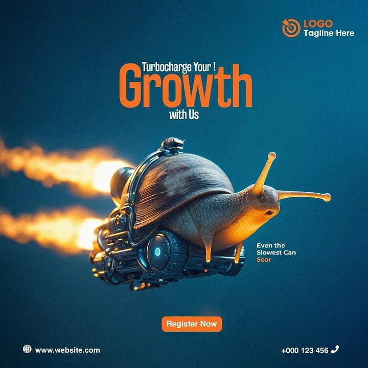 Agency creative ad: Rocket-powered snail: slowest can soar