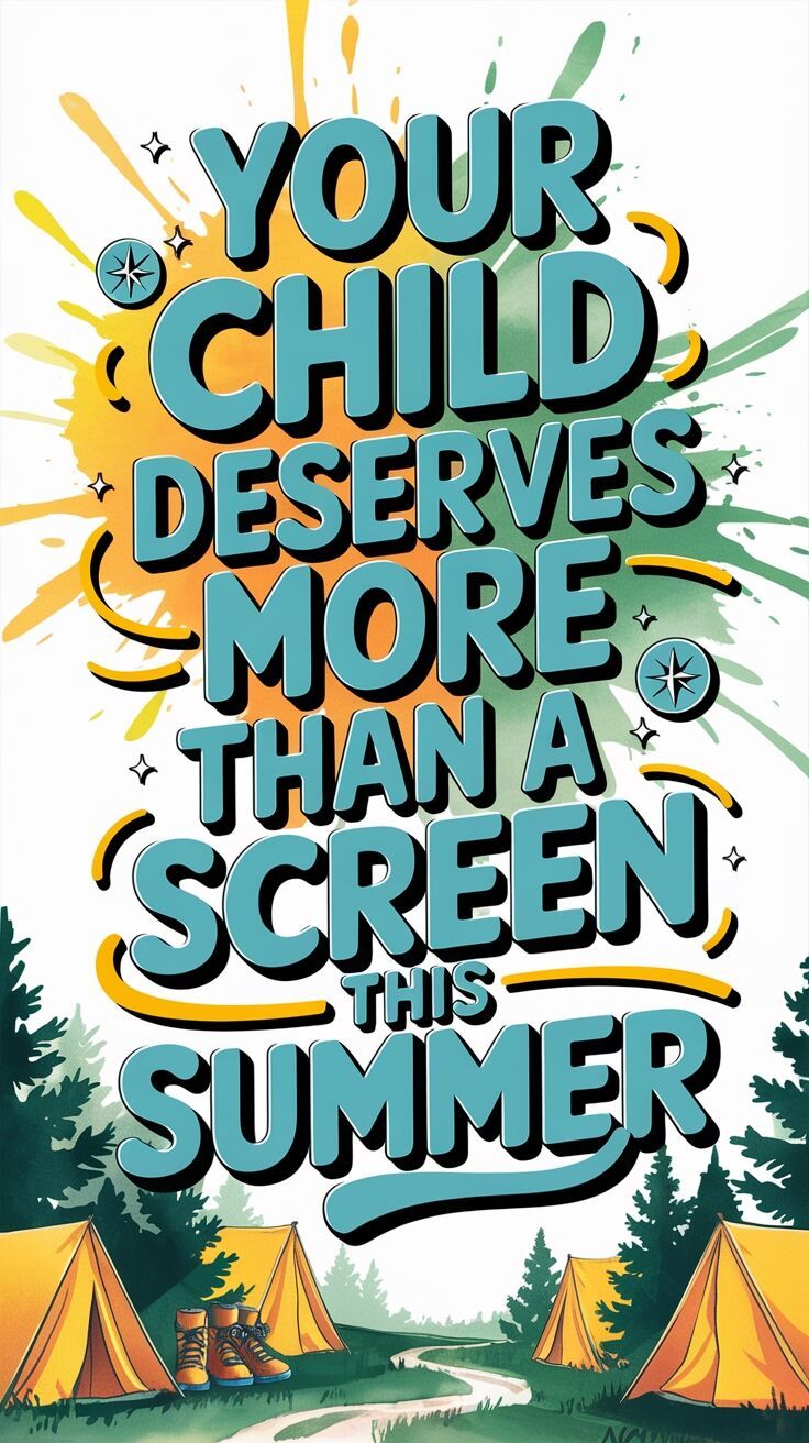 Story: Witty screen-versus-camp typographic message