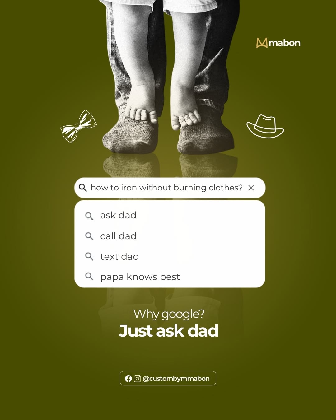 Child's bare feet standing on father's socked feet