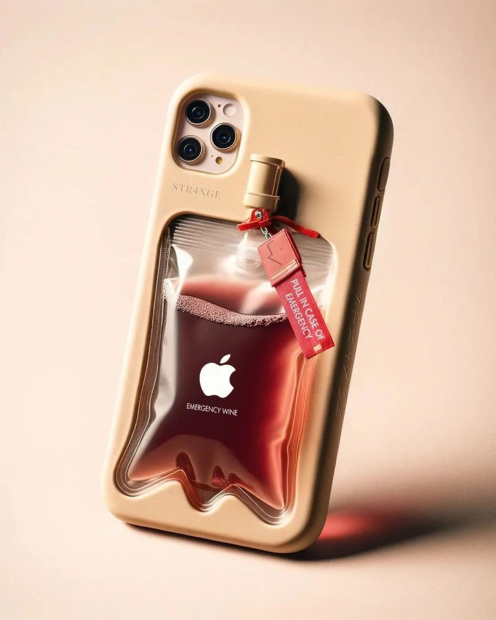 Phone Cases & Mobile Accessories creative ad: Emergency wine case is an inventive product metaphor