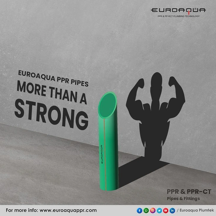 Plumbers creative ad: Pipe casting muscleman shadow, strength metaphor