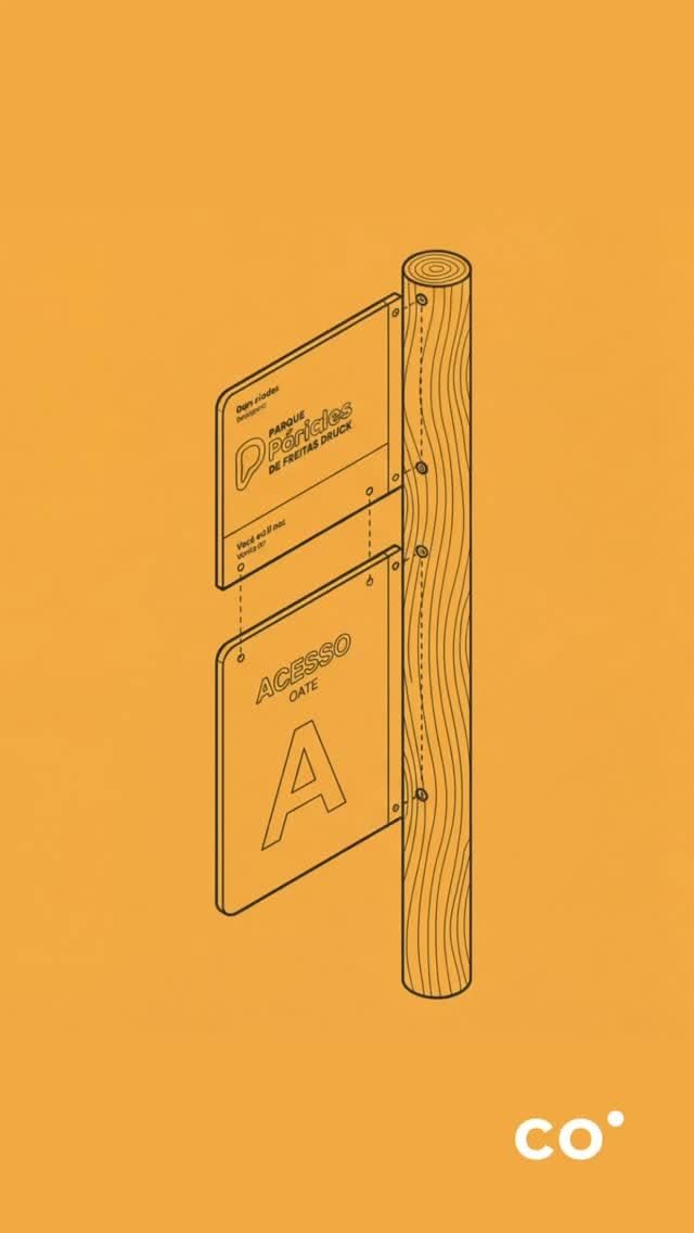 Story: Illustrated signage stack as brand metaphor