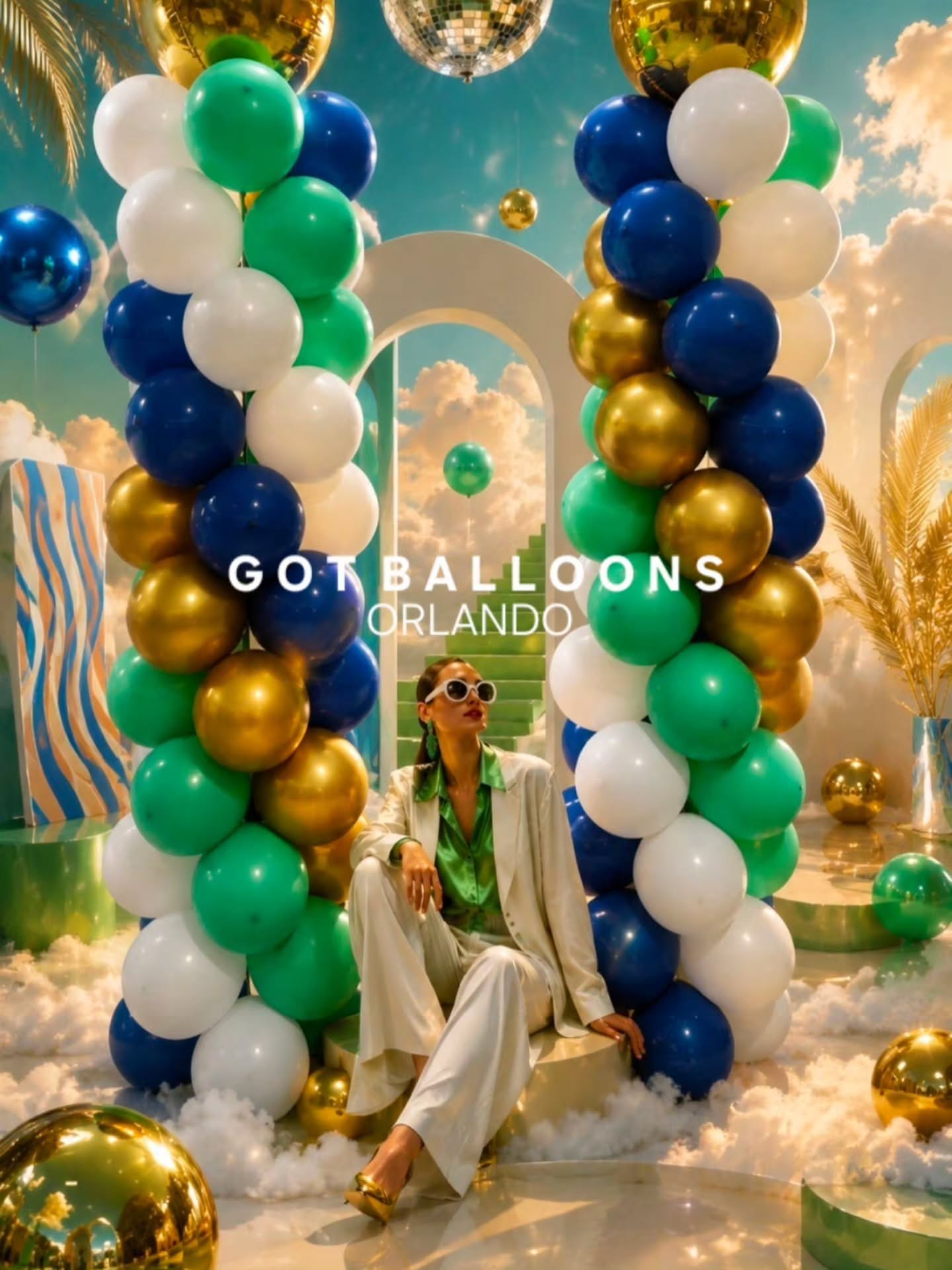 Instagram post: Tropical party scene built from balloons, slide 2