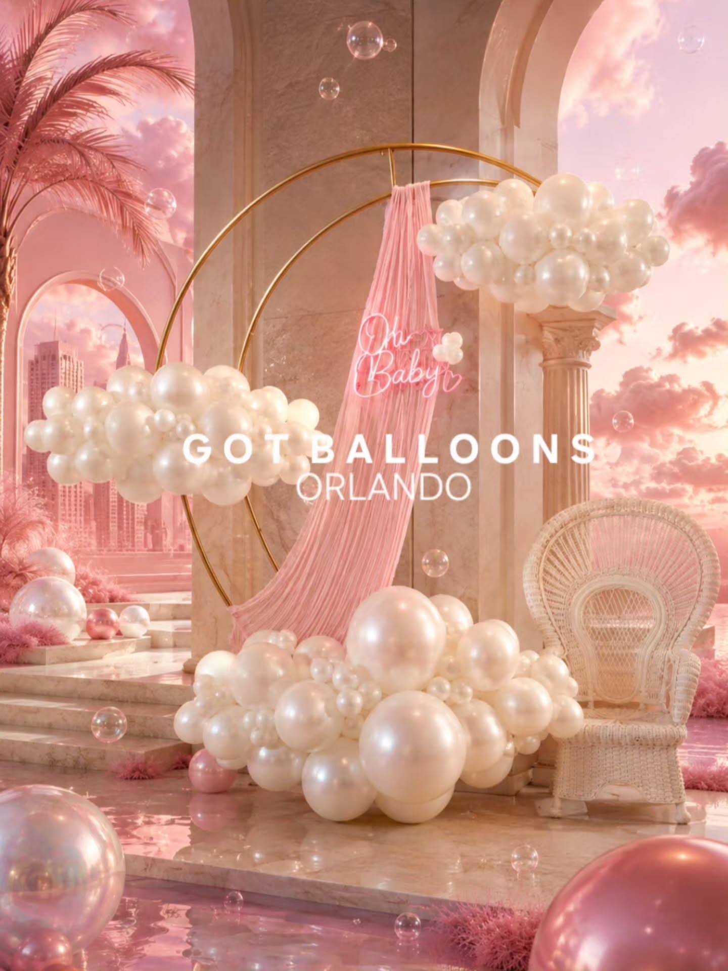 Instagram post: Tropical party scene built from balloons, slide 3