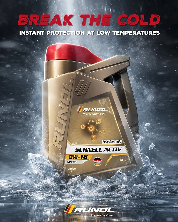 Engine Oil & Lubricants creative ad: Ice-breaker metaphor communicates cold protection