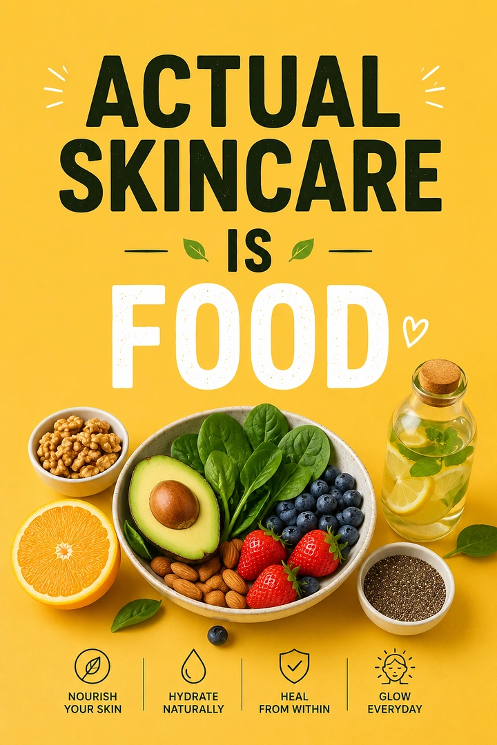 Salad Bars & Healthy Restaurants creative ad: Witty copy linking food to skincare