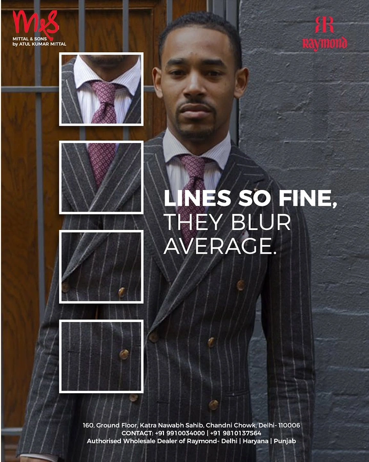 Men's Suits & Formal Wear creative ad: Pinstripes blur the average concept