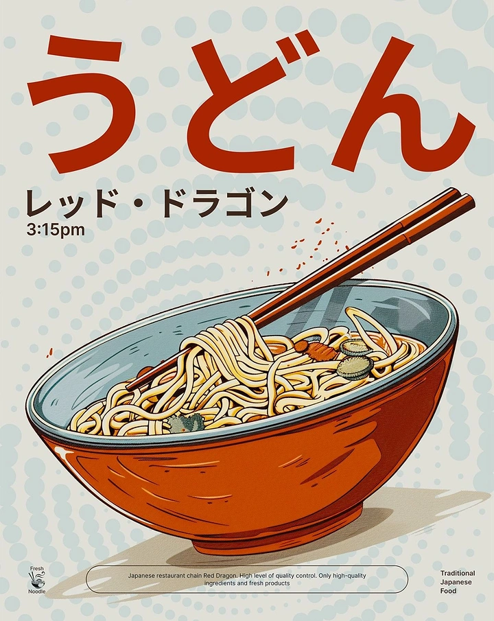 Instant Noodles & Pasta Brands creative ad: Red-dragon naming gives bowl poster character