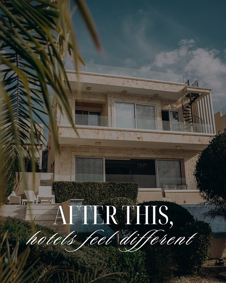 Vacation Rentals & Holiday Homes creative ad: Witty copy positions villa against hotels