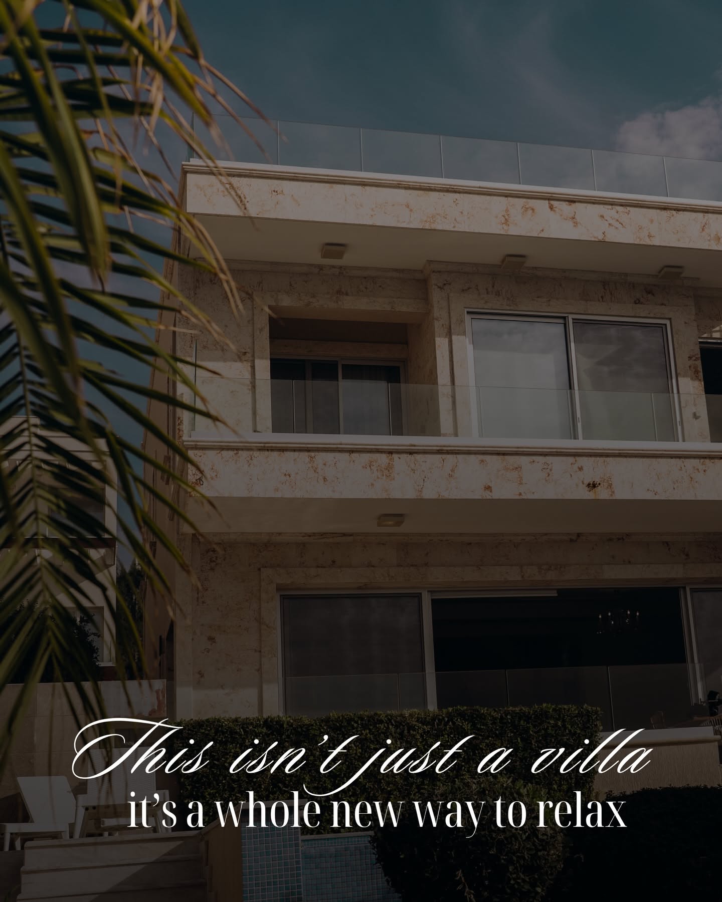 Instagram post: Witty copy positions villa against hotels, slide 9