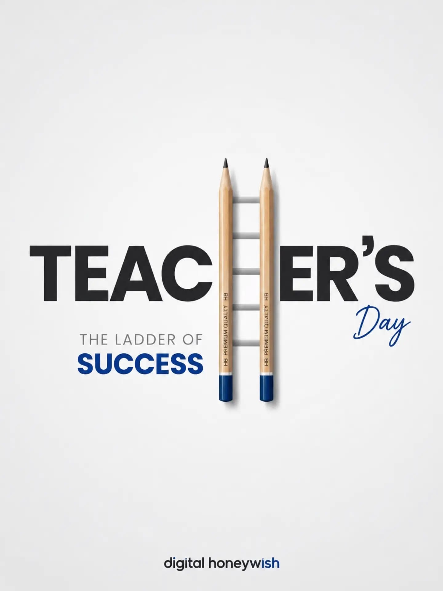 Two pencils joined by rungs to form a ladder that replaces the letter H