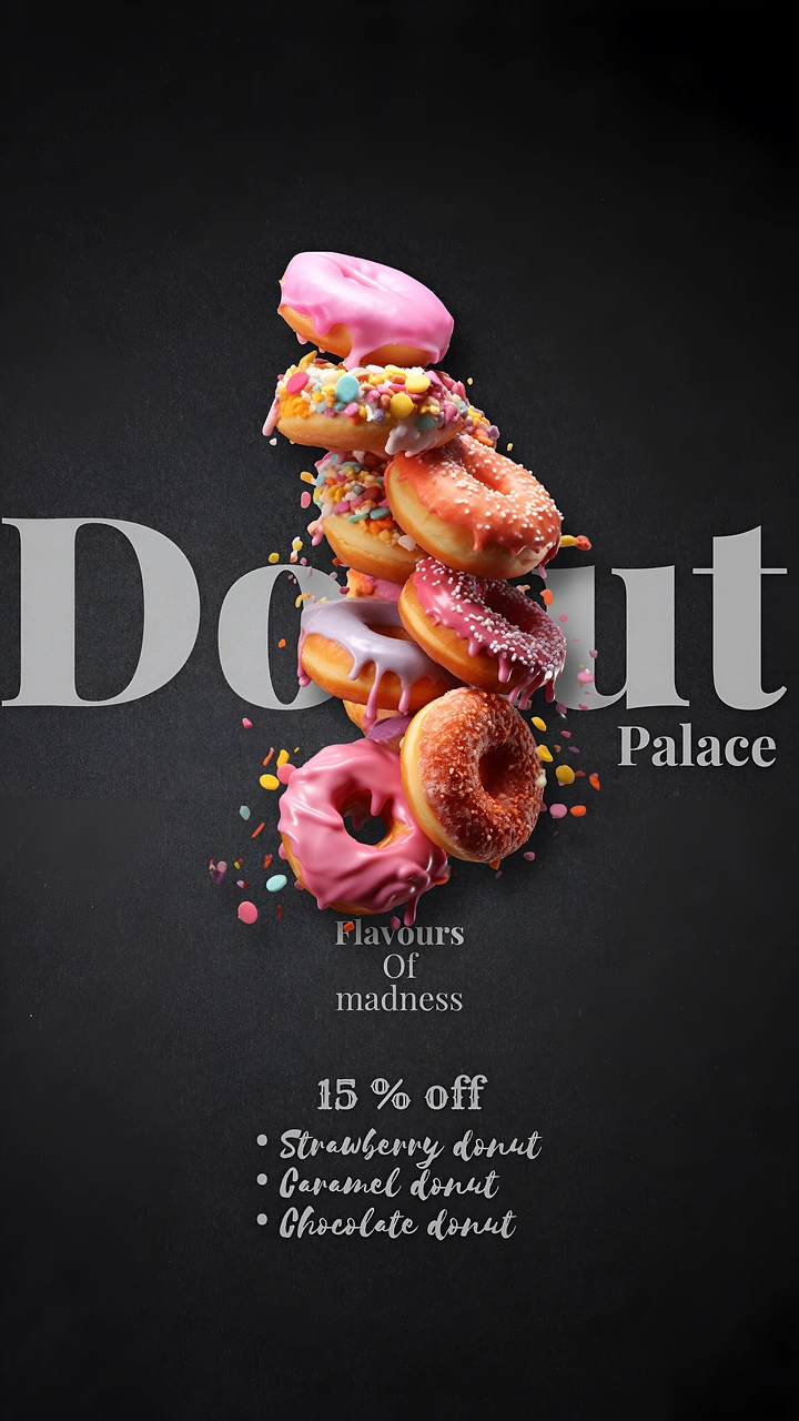 Donut Shops creative ad: Donut tower turns palace name into visual idea
