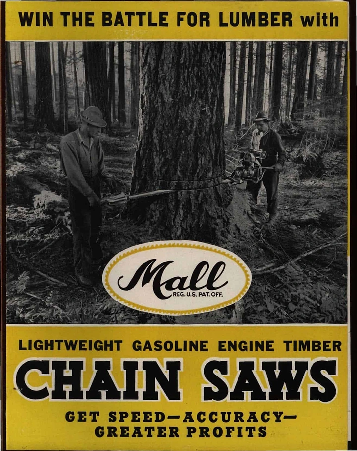 Power Tools creative ad: Battle-for-lumber visual storytelling