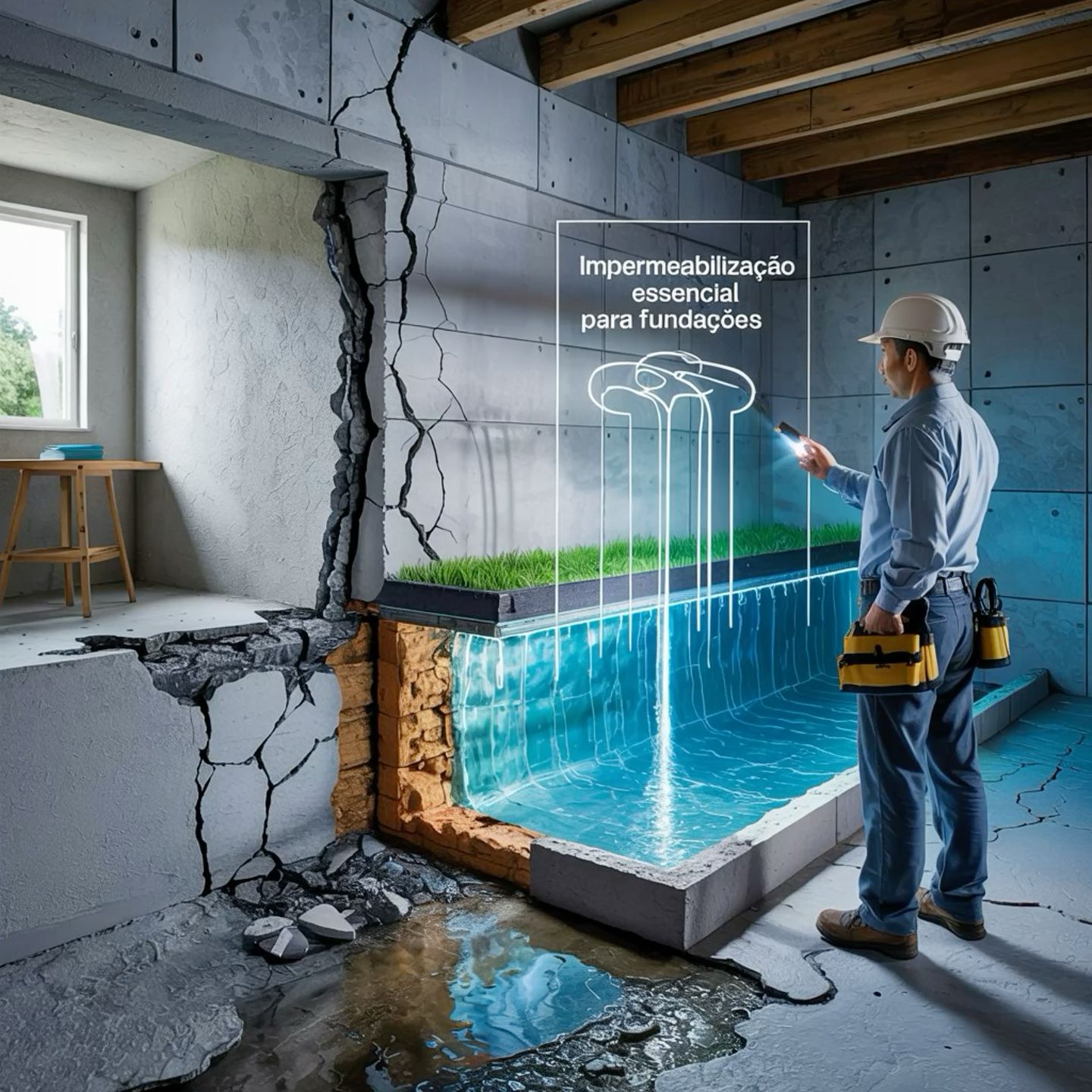 Instagram post: Cracked foundation cutaway explains waterproofing