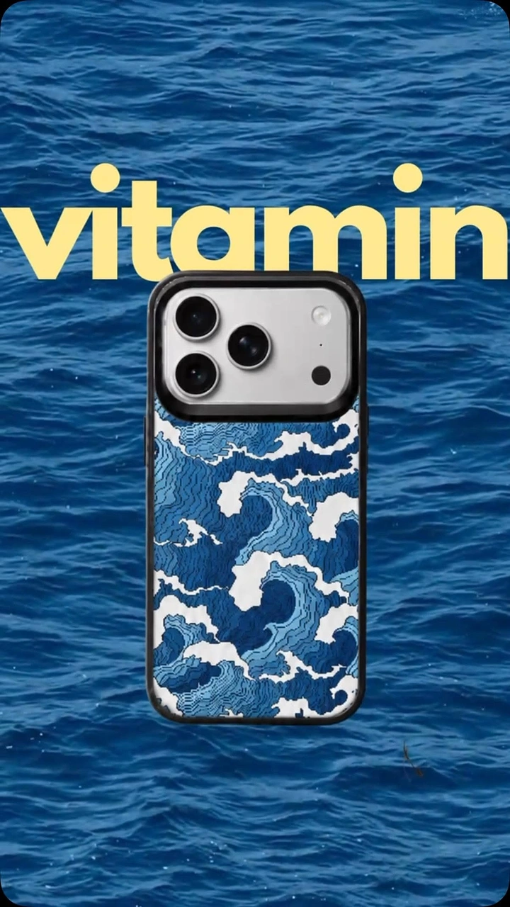 Phone Cases & Mobile Accessories creative ad: Excellent vitamin-sea pun with ocean metaphor