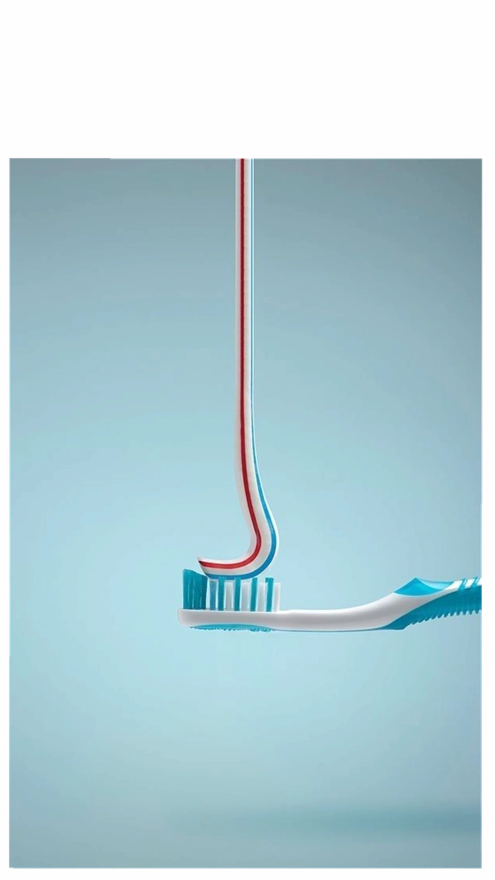 Toothpaste & Oral Care creative ad: Toothpaste line creates unexpected vertical composition