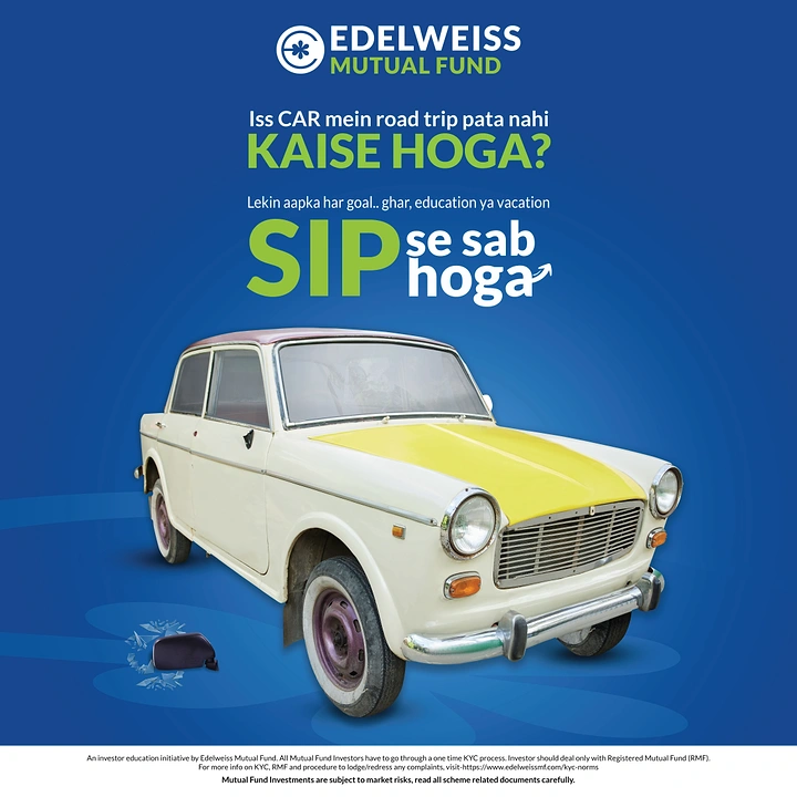 Stock Brokers & Investing creative ad: Road-trip car dream via SIP