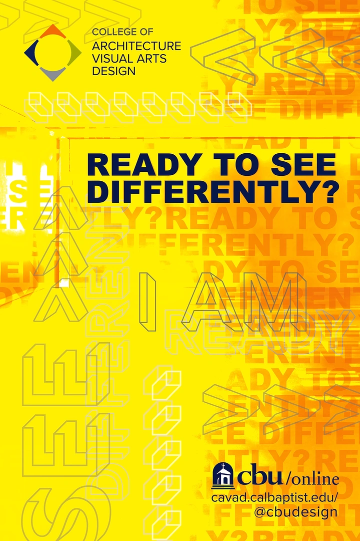 Universities & Colleges creative ad: Optical typography reinforces seeing differently
