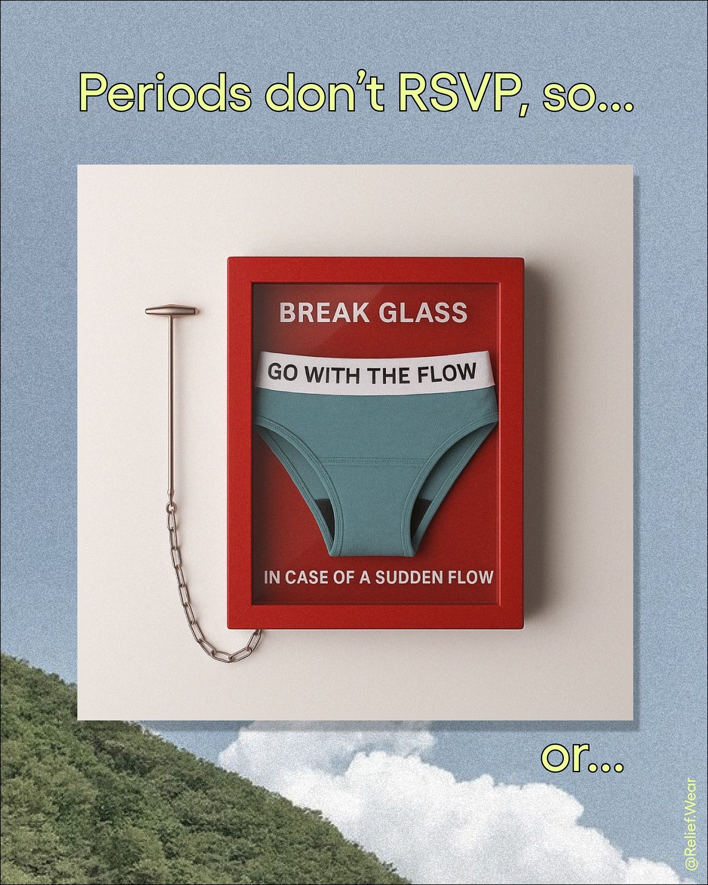 Instagram post: Emergency box visualizes surprise periods