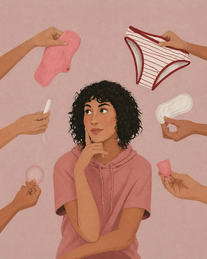 Period Care & Feminine Hygiene creative ad: Surrounding hands create social-pressure metaphor